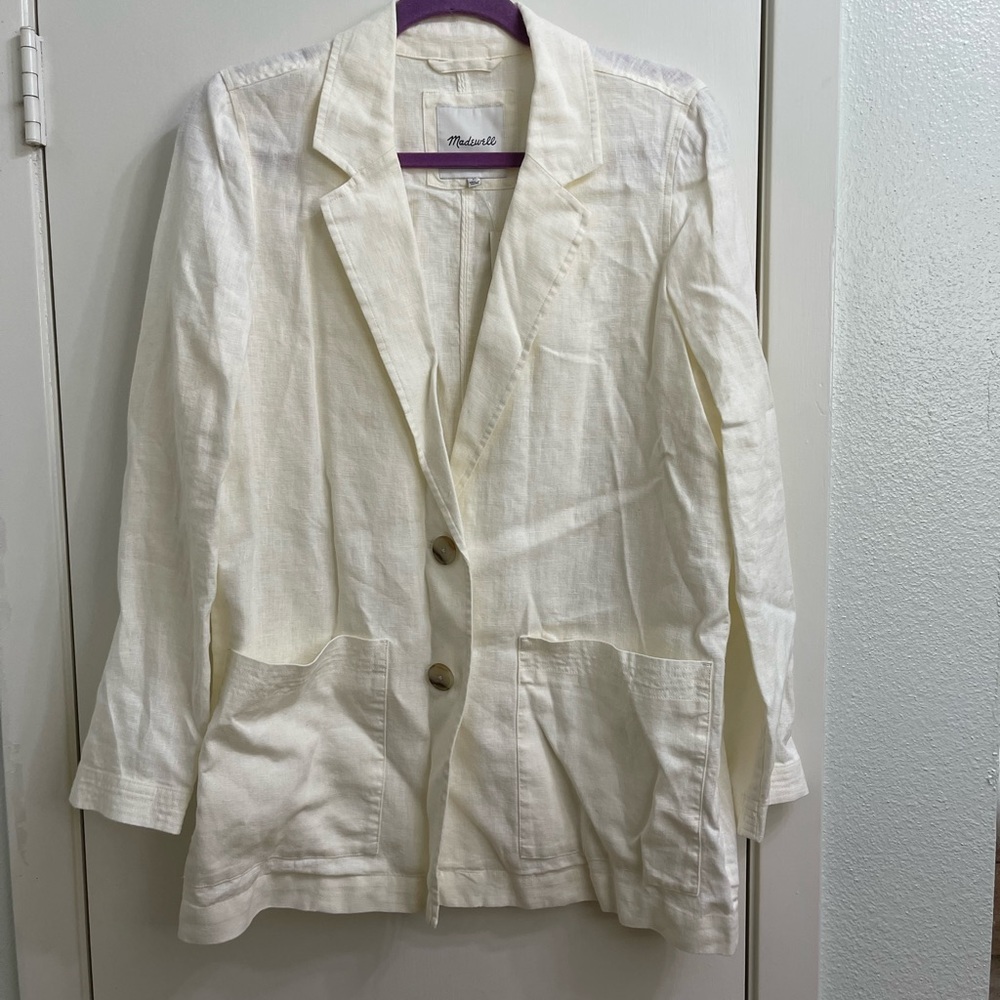 White Linen Blazer
